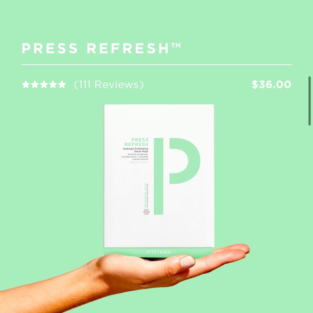 Zitsticka Press Refresh sheet masks